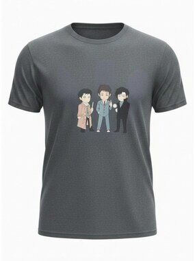 Gildan T-Shirt Anime Characters Supernatural Short Sleeve Gray Unisex Size M